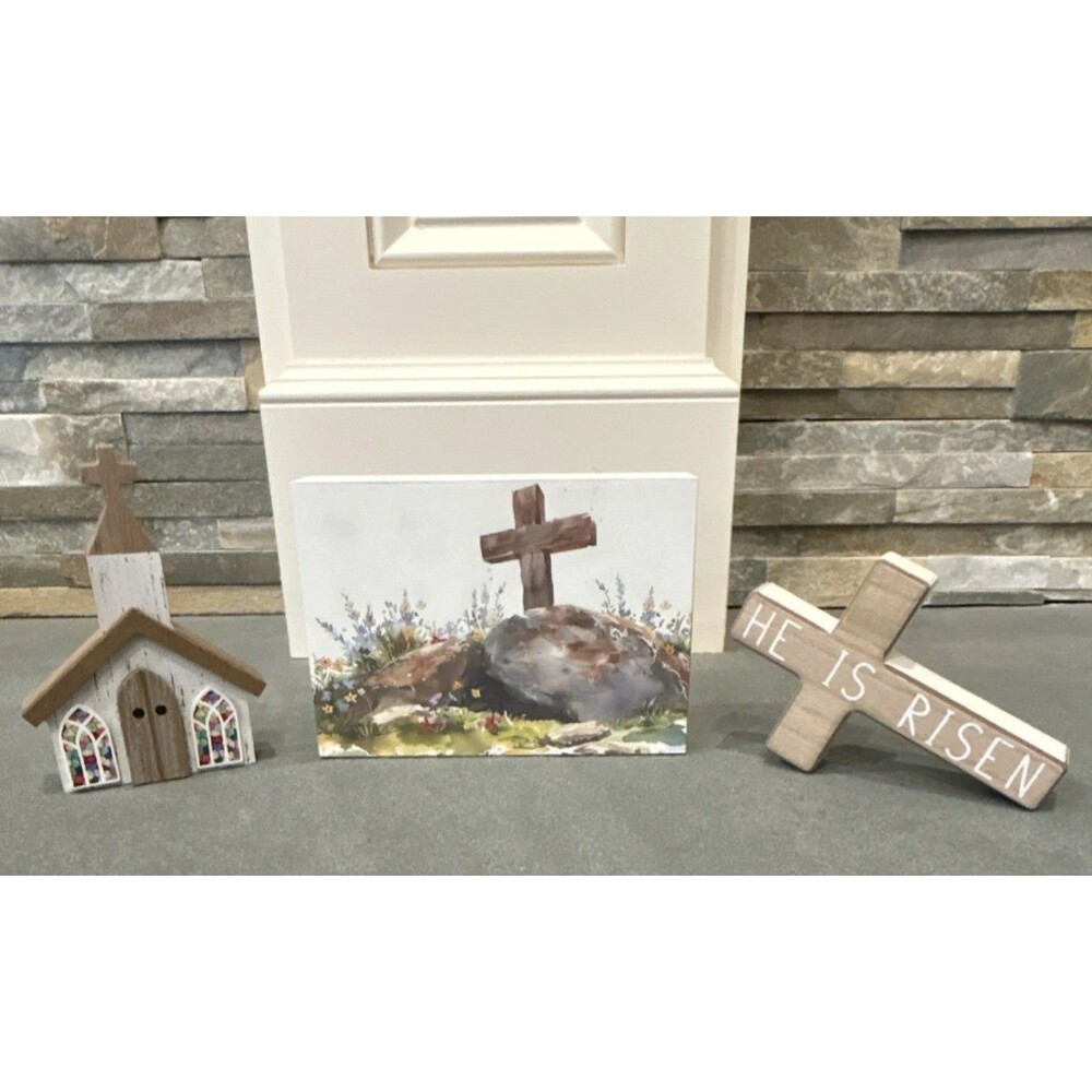 Hobby Lobby Easter 2026 Inspirational Table Pieces Church Figurine Cross Set